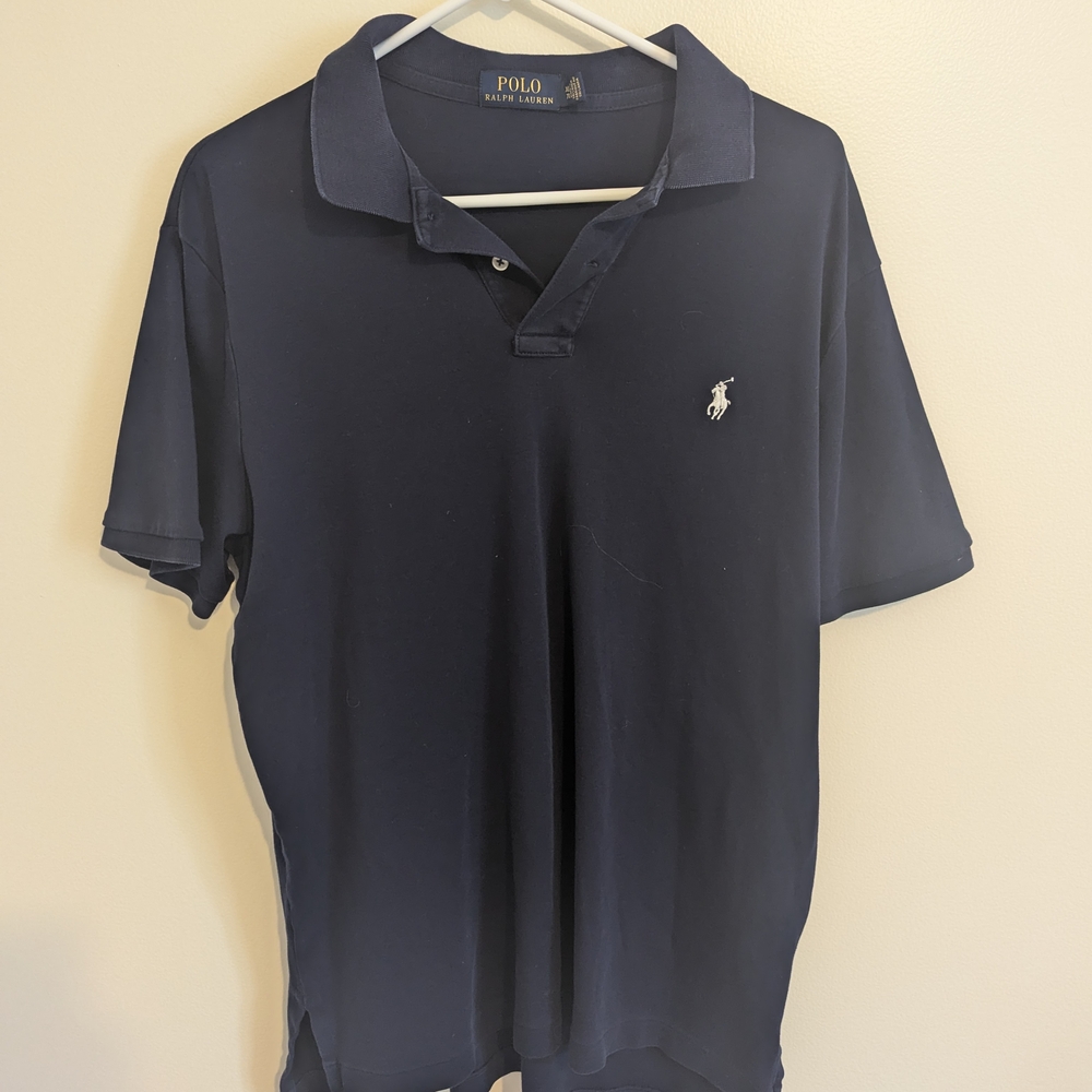Polo by Ralph Lauren men's Polo Shirt Navy Blue Short Sleeve Golf Size XL